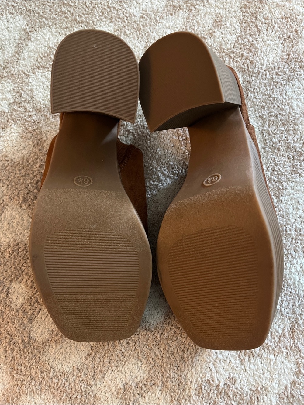 Universal Thread Brown Suede Open-Toe Mule Heels - Picture 3 of 3